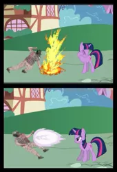 Size: 407x600 | Tagged: safe, derpibooru import, twilight sparkle, twilight sparkle (alicorn), alicorn, pony, el chavo, el chavo del 8, female, mare, mugen, pixel art, ponyville, street chavo