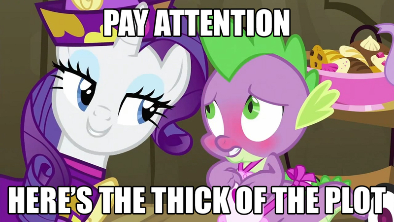 Size: 1152x648 | Tagged: suggestive, derpibooru import, edit, edited screencap, screencap, rarity, spike, dragon, pony, unicorn, dragon quest, apron, blushing, caption, clothes, dj jazzy jeff & the fresh prince, female, image macro, male, mare, meme, naked apron, parents just don't understand, pun, rarity's bad pickup lines, shipping, song reference, sparity, straight, text