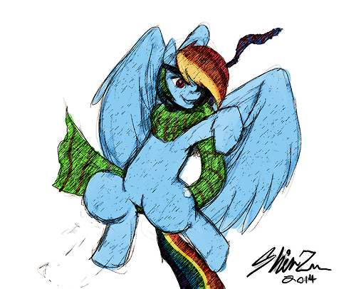 Size: 500x406 | Tagged: artist:shinzm, crossover, derpibooru import, jojo pose, jojo's bizarre adventure, joseph joestar, pose, rainbow dash, safe, solo