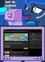 Size: 563x769 | Tagged: crying, derpibooru import, exploitable meme, gamer luna, humongous entertainment, meme, obligatory pony, pajama sam, princess luna, safe, steam (software), tears of joy, tv meme