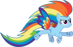 Size: 11713x7536 | Tagged: safe, artist:djdavid98, artist:embersatdawn, derpibooru import, rainbow dash, pegasus, pony, twilight's kingdom, .ai available, .svg available, absurd resolution, female, flying, mare, rainbow power, simple background, solo, transparent background, vector