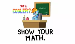 Size: 1600x938 | Tagged: 20% cooler, artist:trace-101, chalk, derpibooru import, glasses, math, rainbow dash, safe, solo, teacher