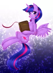 Size: 586x800 | Tagged: safe, artist:divided-s, derpibooru import, twilight sparkle, twilight sparkle (alicorn), alicorn, pony, book, female, mare, solo