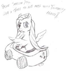 Size: 477x503 | Tagged: artist needed, death stare, derpibooru import, fluttershy, game, luigi, luigi's death stare, mario kart, mario kart 8, meme, monochrome, parody, safe, solo, stare, super mario bros., the stare