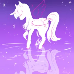 Size: 1000x1000 | Tagged: safe, artist:puffpink, derpibooru import, twilight sparkle, twilight sparkle (alicorn), alicorn, pony, female, mare, reflection, solo