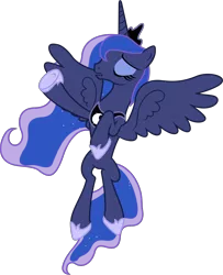 Size: 4800x5910 | Tagged: absurd resolution, artist:90sigma, derpibooru import, eyes closed, flying, princess luna, raised hoof, safe, simple background, solo, transparent background, twilight's kingdom, vector