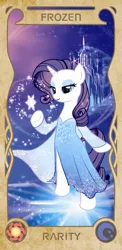 Size: 449x921 | Tagged: safe, artist:apzzang, derpibooru import, rarity, pony, bipedal, clothes, dress, elsa, frozen (movie), parody, queen elsarity, solo