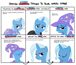 Size: 1488x1275 | Tagged: alicorn amulet, bedroom eyes, cape, clothes, derpibooru import, doing loving things, hat, highrollerhydra strikes again, meme, one eye closed, safe, trixie, trixie's cape, trixie's hat, waifu, wink