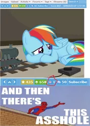 Size: 744x1044 | Tagged: 60s spider-man, and then there's this asshole, derpibooru, derpibooru import, meme, meta, rainbow dash, safe, spider-man, vulgar