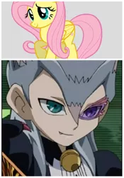 Size: 840x1200 | Tagged: anime, catherine, character comparision, comparison, crossover, cuddly, cute, derpibooru import, fluttershy, safe, yu-gi-oh!, yu-gi-oh! zexal