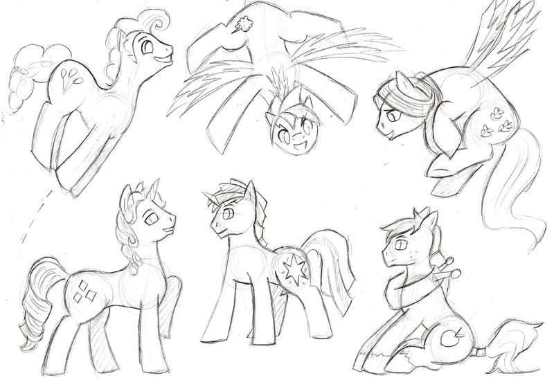 Size: 3359x2349 | Tagged: applejack, applejack (male), artist:loloserxp, bubble berry, butterscotch, derpibooru import, dusk shine, elusive, fluttershy, mane six, monochrome, pinkie pie, rainbow blitz, rainbow dash, rarity, rule 63, safe, twilight sparkle