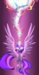 Size: 1000x1926 | Tagged: safe, artist:nalenthi, derpibooru import, twilight sparkle, twilight sparkle (alicorn), alicorn, pony, female, glowing eyes, magic, mare, solo