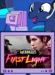 Size: 563x769 | Tagged: abigail "fetch" walker, derpibooru import, exploitable meme, gamer luna, infamous, infamous first light, meme, obligatory pony, princess luna, safe, tv meme