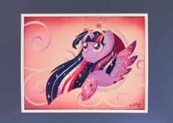 Size: 1024x729 | Tagged: safe, artist:abbystarling, deleted from derpibooru, derpibooru import, twilight sparkle, twilight sparkle (alicorn), alicorn, pony, element of magic, female, mare, rainbow power, solo