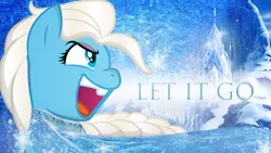 Size: 1920x1080 | Tagged: safe, artist:gray-gold, artist:mickeymonster, artist:vipeydashie, derpibooru import, ponified, pony, castle, disney, elsa, frozen (movie), let it go, solo, vector, wallpaper