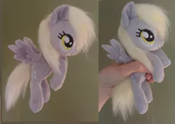 Size: 2712x1928 | Tagged: safe, artist:epicrainbowcrafts, derpibooru import, derpy hooves, pegasus, pony, beanie (plushie), cute, derpabetes, female, hand, irl, mare, photo, plushie