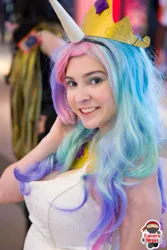 Size: 641x960 | Tagged: artist:lochlan o'neil, clothes, convention, cosplay, costume, denver comic con, derpibooru import, human, irl, irl human, photo, princess celestia, safe, solo