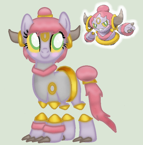 Size: 640x652 | Tagged: safe, artist:lunar-adopts, derpibooru import, oc, ponified, hoopa, pony, adoptable, animated, base used, pokémon, solo