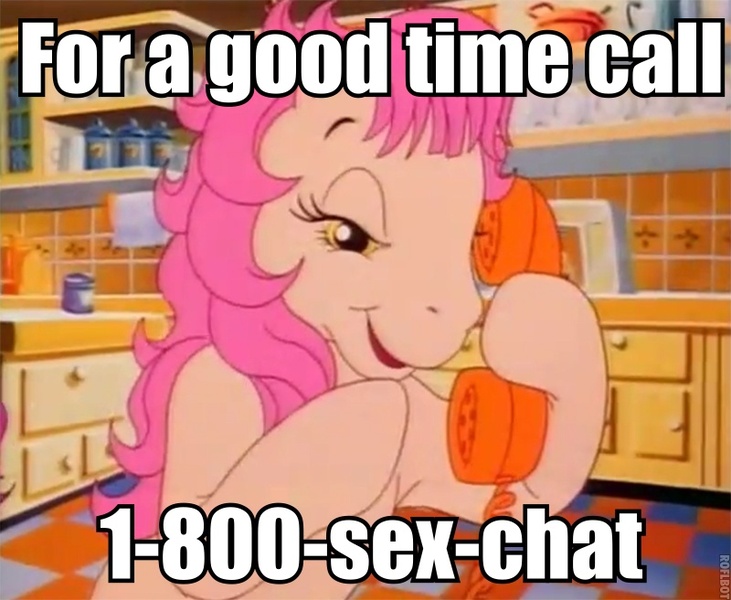 Size: 800x657 | Tagged: bedroom eyes, caption, derpibooru import, edit, edited screencap, g1, image macro, meme, my little pony tales, out of context, patch (g1), phone, phone sex, screencap, solo, suggestive, text