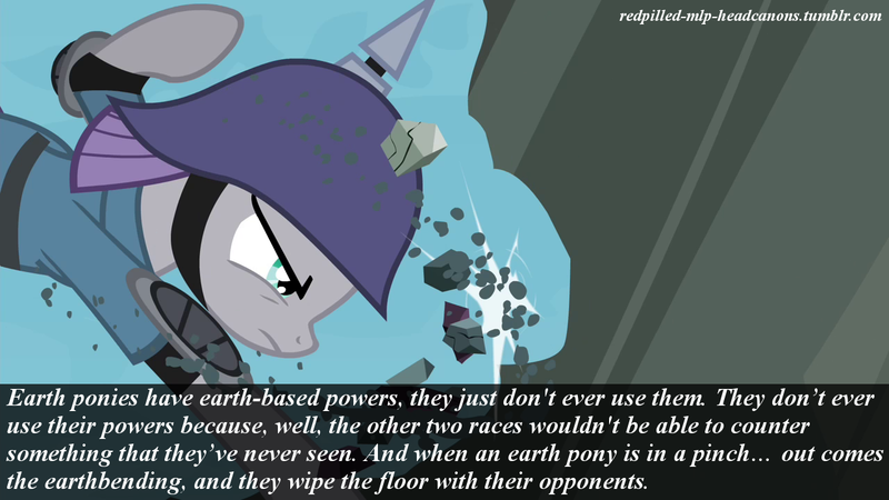 Size: 1280x720 | Tagged: derpibooru import, earthbending, earth pony magic, earth pony master race, get, headcanon, index get, maud pie, maud pie (episode), meta, pickelhaube, redpilled-mlp-headcanons, safe, solo, terrakinesis