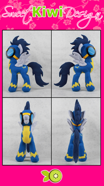 Size: 850x1517 | Tagged: artist:sweetkiwidesign, clothes, derpibooru import, irl, photo, plushie, safe, soarin', uniform, wonderbolts uniform