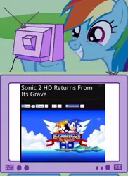 Size: 345x473 | Tagged: crossover, derpibooru import, exploitable meme, meme, miles "tails" prower, obligatory pony, rainbow dash, safe, sonic the hedgehog, sonic the hedgehog 2, sonic the hedgehog (series), tv meme