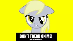 Size: 1600x900 | Tagged: safe, derpibooru import, derpy hooves, pegasus, pony, don't tread on me, female, freedom, gadsden flag, libertarian, liberty, mare, mouthpiece, politics, solo