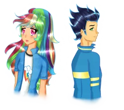 Size: 949x842 | Tagged: safe, artist:moonlightprincess002, derpibooru import, rainbow dash, soarin', human, female, humanized, male, shipping, soarindash, straight