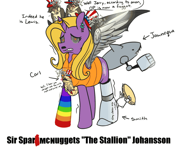 Size: 2000x1750 | Tagged: safe, derpibooru import, oc, oc:sir sparmcnuggets "the stallion" johansson, unofficial characters only, alicorn, cyborg, monkey, pony, shark, spider monkey, 4chan, alicorn oc, amputee, animated, artificial hands, artificial wings, augmented, braces, chestburster, clothes, donut steel, horn, male, musical instrument, prosthetic eye, prosthetic limb, prosthetic wing, prosthetics, rainbow socks, socks, striped socks, stylistic suck, tambourine, trap, unusual hat, wat, wings