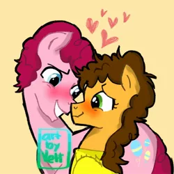 Size: 1024x1024 | Tagged: safe, artist:carranzis, derpibooru import, cheese sandwich, pinkie pie, bubble berry, cheesepie, female, grilled cheese (r63), grilledberry, male, rule 63, shipping, straight