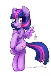 Size: 548x800 | Tagged: safe, artist:onnanoko, derpibooru import, twilight sparkle, twilight sparkle (alicorn), alicorn, pony, female, mare, short mane, simple background, solo