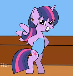 Size: 1024x1071 | Tagged: safe, artist:toonboy92484, derpibooru import, twilight sparkle, twilight sparkle (alicorn), alicorn, pony, bookworm, clothes, female, mare, solo, swimsuit