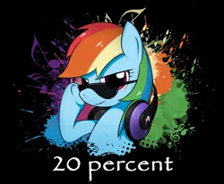 Size: 1240x1024 | Tagged: 20% cooler, artist:bqlongsn, derpibooru import, headphones, rainbow dash, safe, solo, splash art, sunglasses