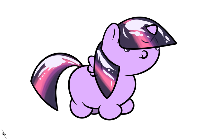 Size: 3000x2000 | Tagged: safe, artist:doggonepony, derpibooru import, twilight sparkle, twilight sparkle (alicorn), alicorn, pony, chibi, chubby, female, mare, shiny, solo