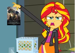 Size: 1020x720 | Tagged: safe, derpibooru import, edit, edited screencap, screencap, sunset shimmer, equestria girls, equestria girls (movie), exploitable meme, meme, sunset is disgusted, transformers, transformers age of extinction