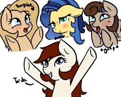 Size: 2500x2000 | Tagged: safe, artist:ivorylace, artist:katiespalace, derpibooru import, oc, oc:backy, oc:cookie dough, oc:cookie dough (trottingham), oc:milky way, unofficial characters only, pony, female, inspiration, mare, mod pony, tumblr