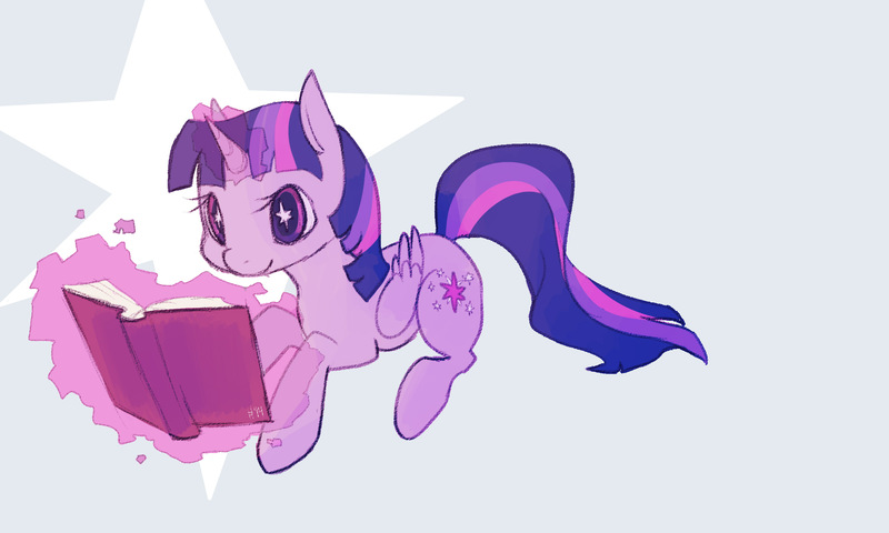 Size: 2000x1200 | Tagged: safe, artist:wrenhat, derpibooru import, twilight sparkle, twilight sparkle (alicorn), alicorn, pony, book, female, glowing horn, horn, mare, reading, solo