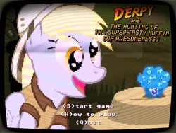 Size: 640x480 | Tagged: safe, artist:glittersnoot, derpibooru import, derpy hooves, pegasus, pony, adventure game, derpy and the hunting of the super tasty muffin (of awesomeness), female, mare, retro, solo, video game