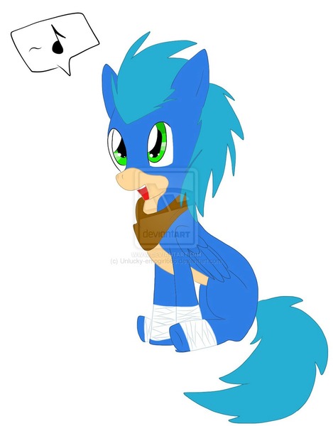 Size: 1024x1309 | Tagged: safe, artist:unlucky-emogirl666, derpibooru import, ponified, pony, singing, solo, sonic boom, sonic the hedgehog, sonic the hedgehog (series), watermark