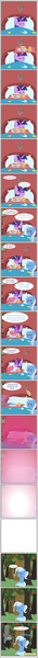 Size: 586x9981 | Tagged: safe, artist:zacatron94, derpibooru import, trixie, twilight sparkle, twilight sparkle (alicorn), alicorn, pony, bed, breakfast, breakfast in bed, clone, comic, female, food, lula, lula's story, mare, pointy ponies