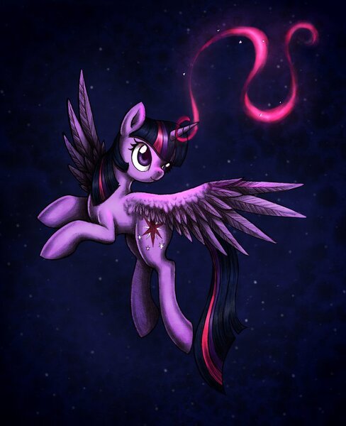 Size: 800x984 | Tagged: safe, artist:pingwinowa, derpibooru import, twilight sparkle, twilight sparkle (alicorn), alicorn, pony, female, magic, mare, solo