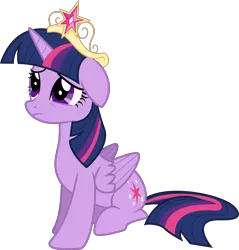 Size: 4948x5177 | Tagged: safe, artist:auburnborbon, derpibooru import, twilight sparkle, twilight sparkle (alicorn), alicorn, pony, princess twilight sparkle (episode), .ai available, absurd resolution, element of magic, female, floppy ears, frown, mare, sad, simple background, sitting, solo, transparent background, vector