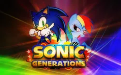Size: 1440x900 | Tagged: crossover, derpibooru import, rainbow dash, safe, sonic generations, sonic the hedgehog, sonic the hedgehog (series), vector, wallpaper