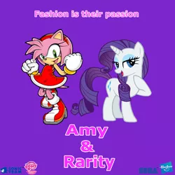 Size: 1872x1872 | Tagged: amy rose, copy and paste, crossover, derpibooru import, fim logo, hasbro, rarity, safe, sega, sonic team, sonic the hedgehog (series), vector