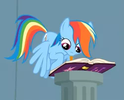 Size: 1073x865 | Tagged: safe, derpibooru import, screencap, rainbow dash, pegasus, pony, daring don't, cute, dashabetes, diary, female, flying, mare, mouth hold, solo, writing