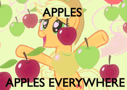 Size: 1013x720 | Tagged: animated, apple, applejack, apple rain, bats!, derpibooru import, food, meme, safe, screencap, solo, that pony sure does love apples, x x everywhere