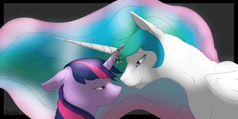 Size: 1280x640 | Tagged: safe, artist:backlash91, derpibooru import, princess celestia, twilight sparkle, twilight sparkle (alicorn), alicorn, pony, female, lesbian, mare, shipping, twilestia