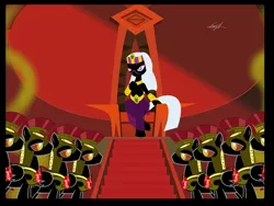 Size: 4800x3600 | Tagged: safe, artist:eztp, derpibooru import, ponified, pony, absurd resolution, duck dodgers, martian queen, queen tyr'ahnee, royal guard, throne