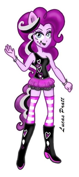 Size: 372x824 | Tagged: safe, artist:lucaspratt, derpibooru import, pinkie pie, equestria girls, digital art, goth, gothic pinkie, pinkie pie's boutique, ponied up, solo