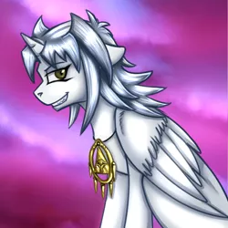 Size: 720x720 | Tagged: safe, artist:deyogee, derpibooru import, ponified, alicorn, pony, alicornified, millennium ring, race swap, solo, yami bakura, yu-gi-oh!